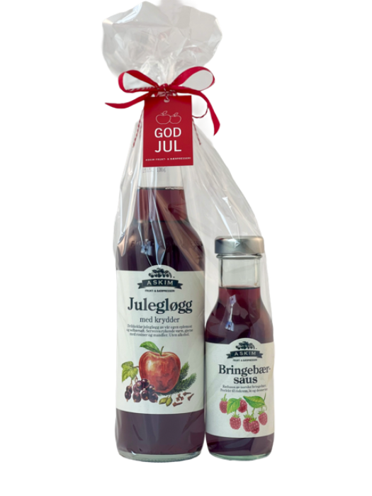 Cellofanpose med glogg og baersaus